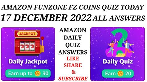 amazon fun zone jackpot quiz answers today|Amazon FZ Coins Daily Quiz Answers Today .
